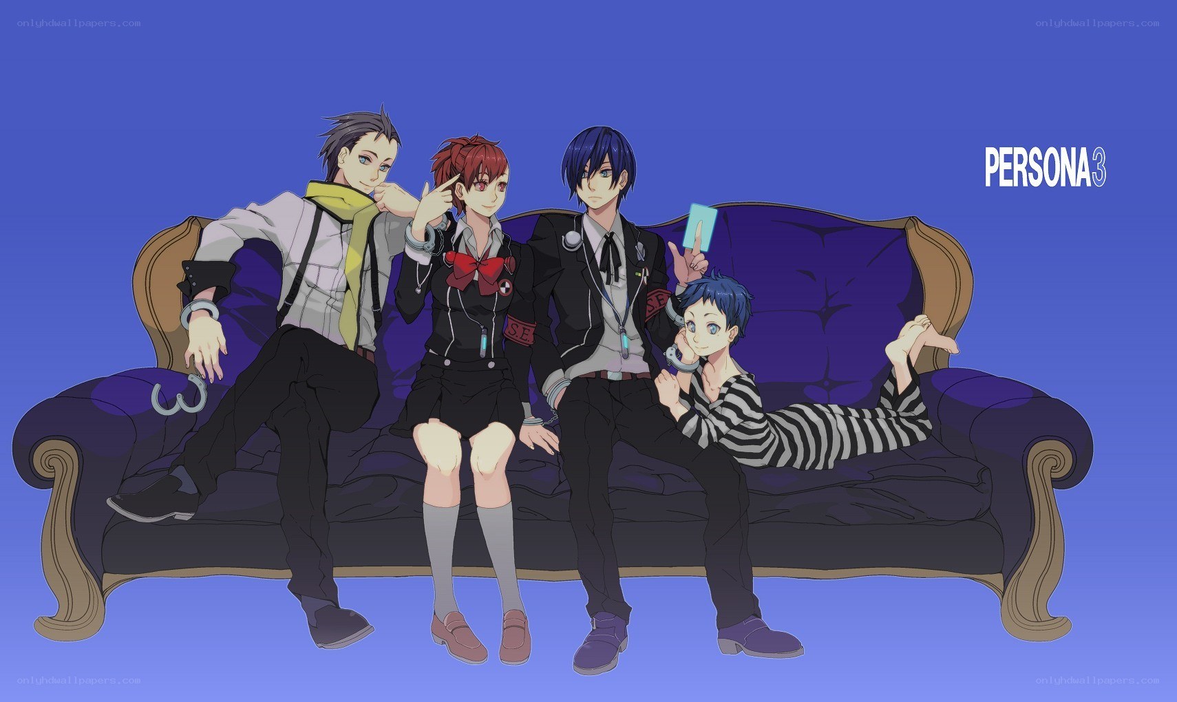 Persona 3 characters on a couch
