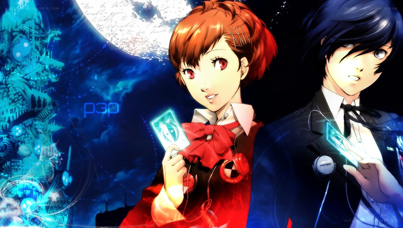 Persona 3 characters with cards