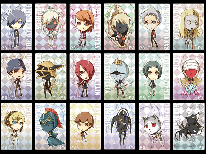 Persona 3 chibi character cards
