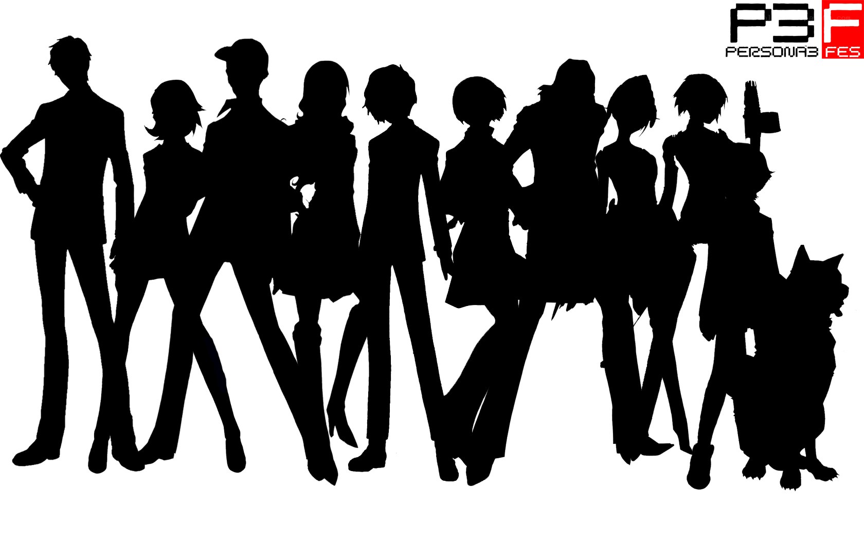 Persona 3 FES character silhouettes