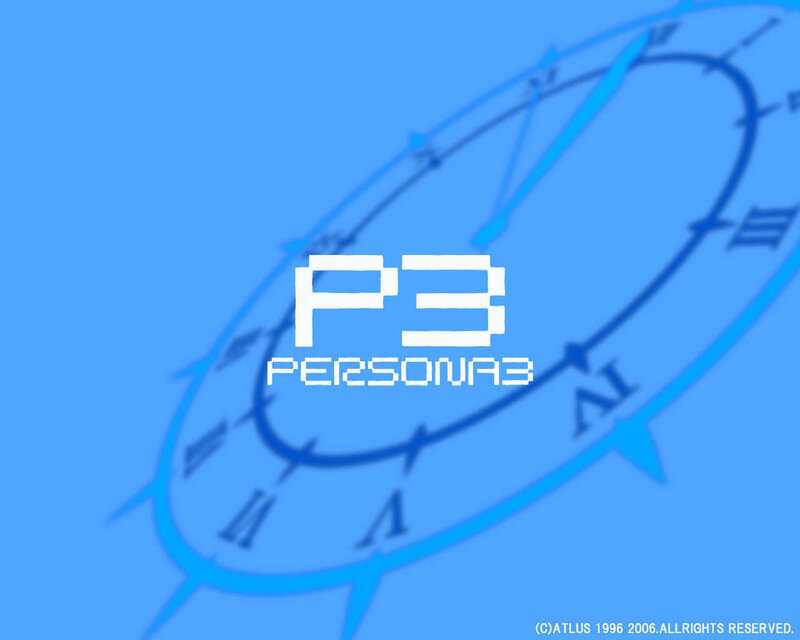 Persona 3 logo on clock background