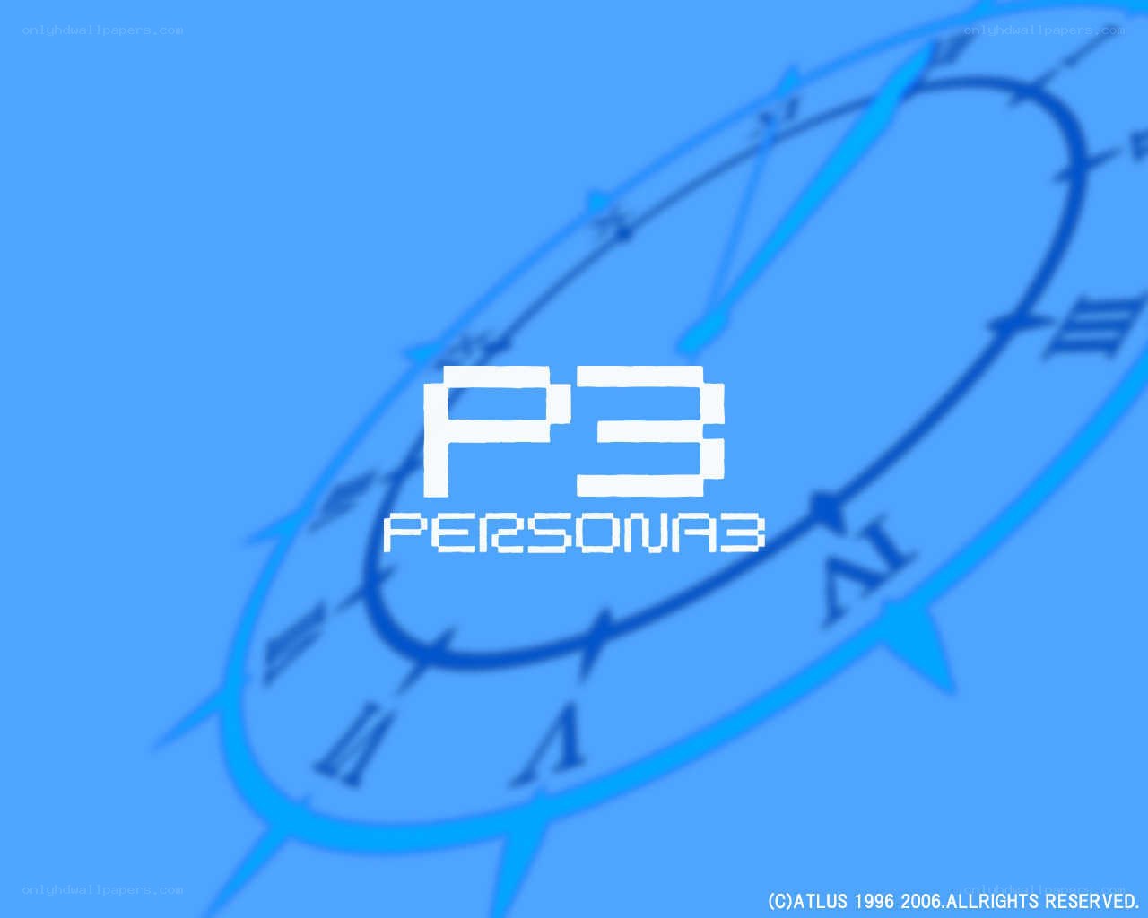 Persona 3 logo on clock background