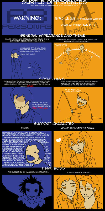 Persona 3 vs Persona 4 comparison
