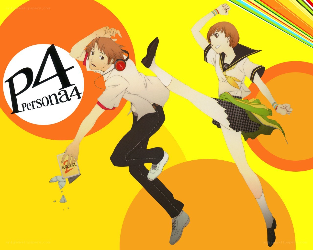 Persona 4 anime characters in action