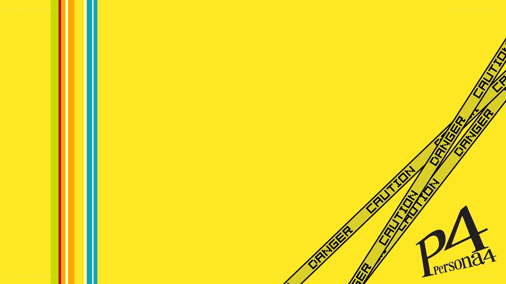 Persona 4 caution tape wallpaper