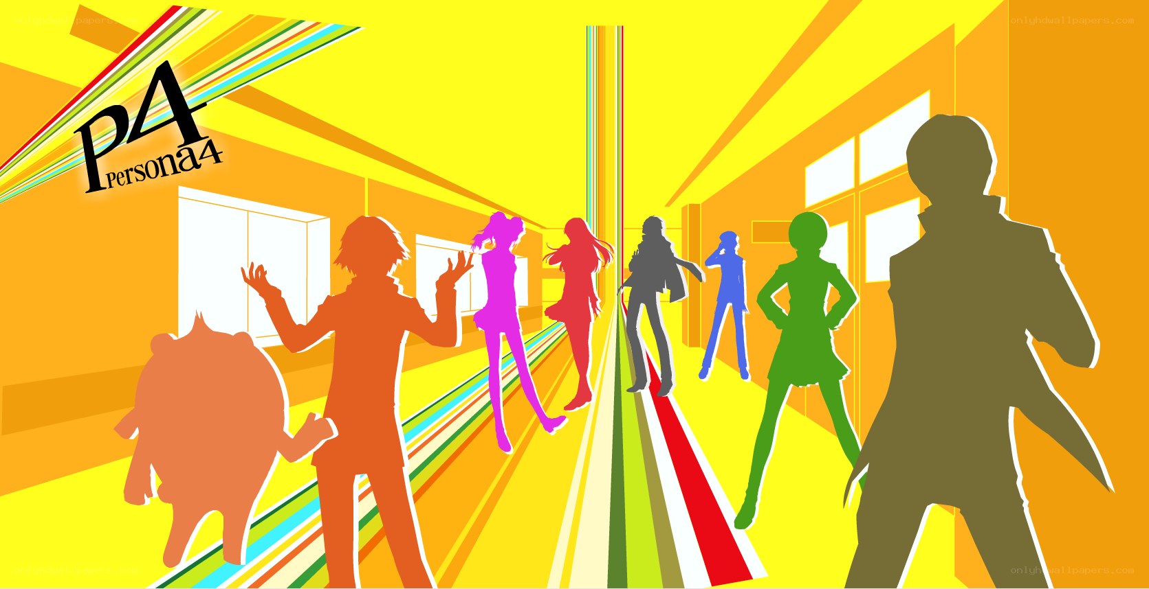 Persona 4 character silhouettes