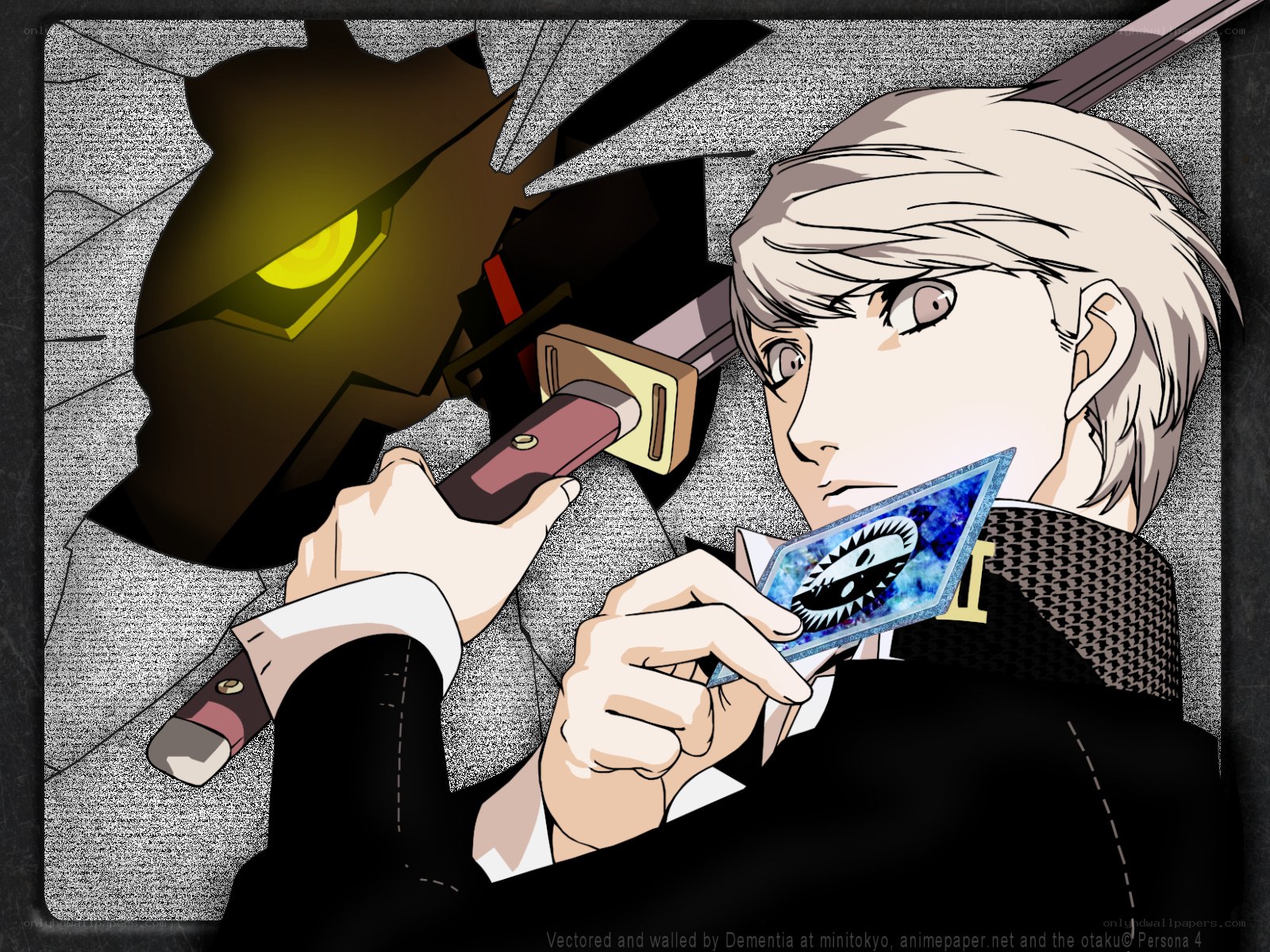 Persona 4 character with card