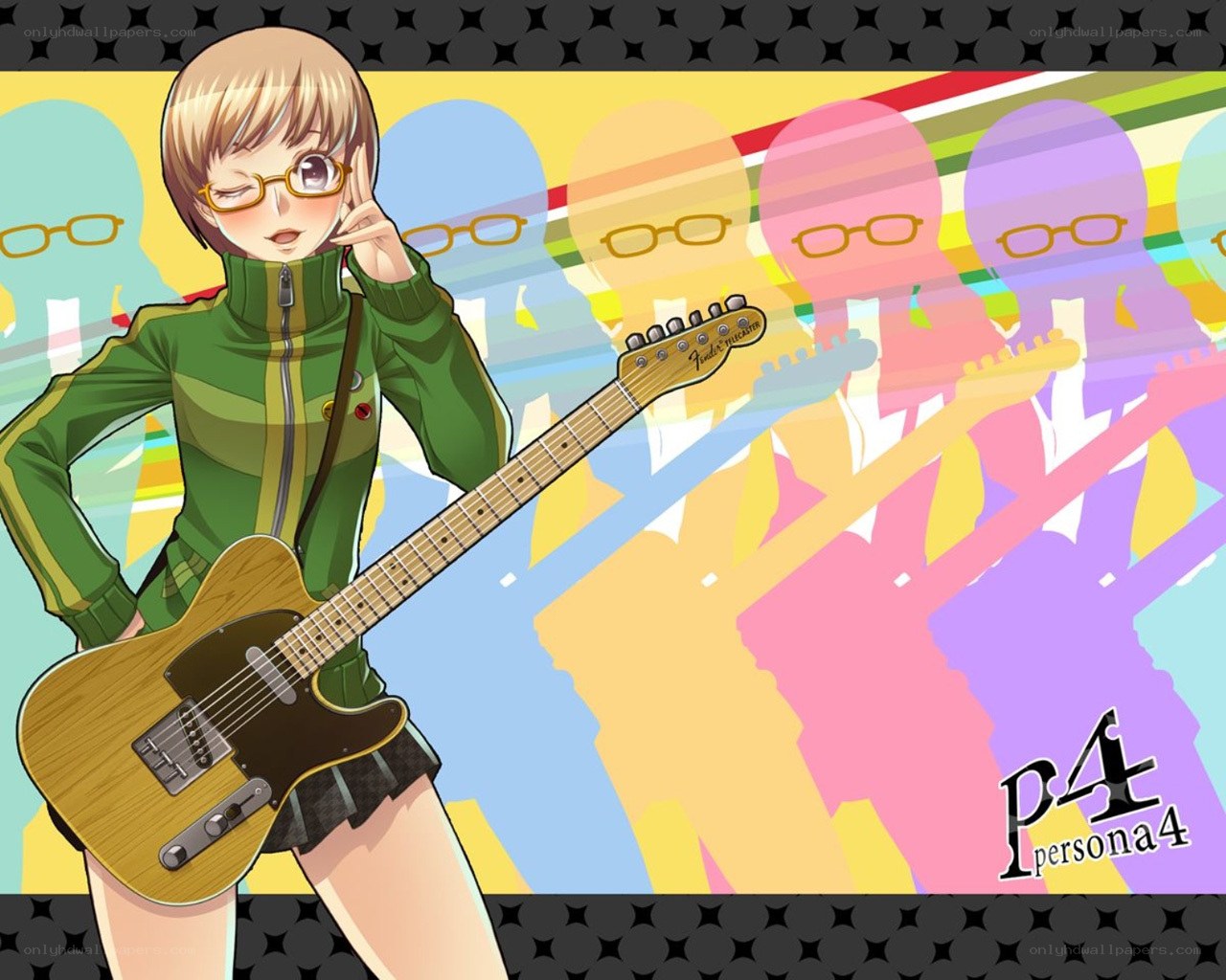 Persona 4 character with guitar