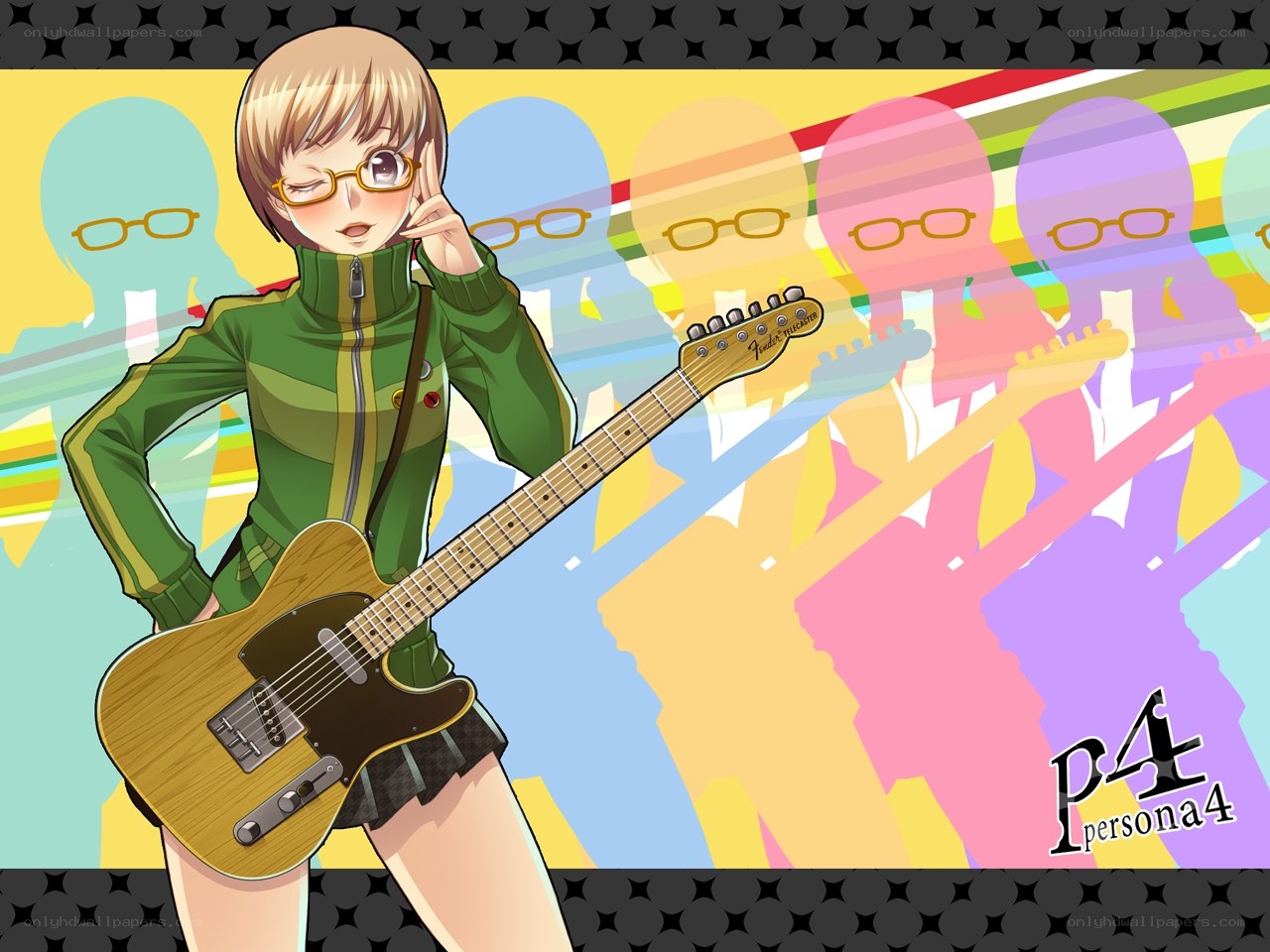 Persona 4 character with guitar