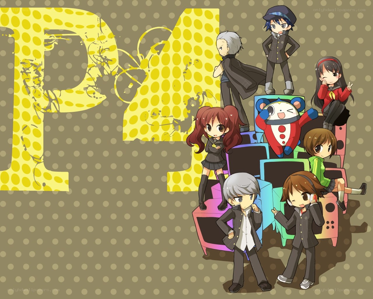 Persona 4 characters chibi art