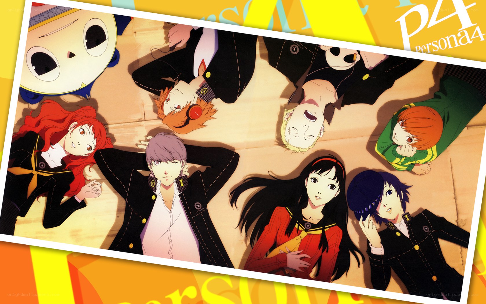 Persona 4 characters in a circle