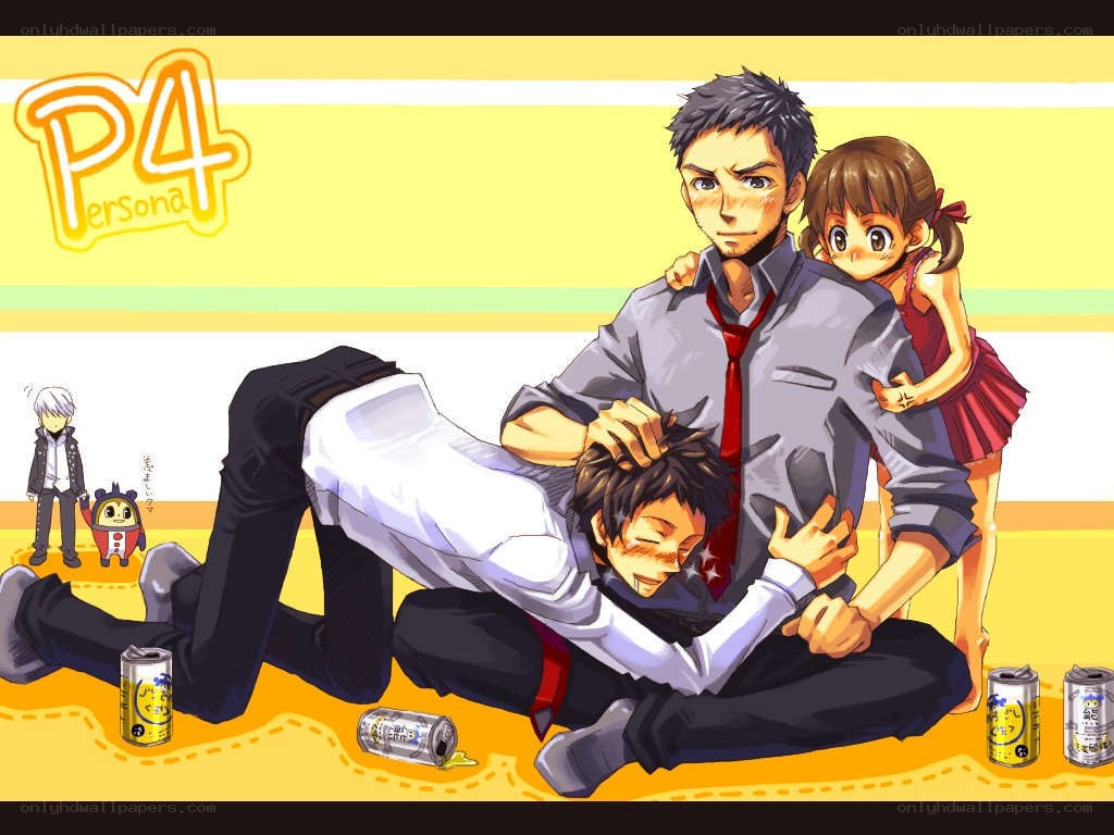 Persona 4 characters in a playful scene