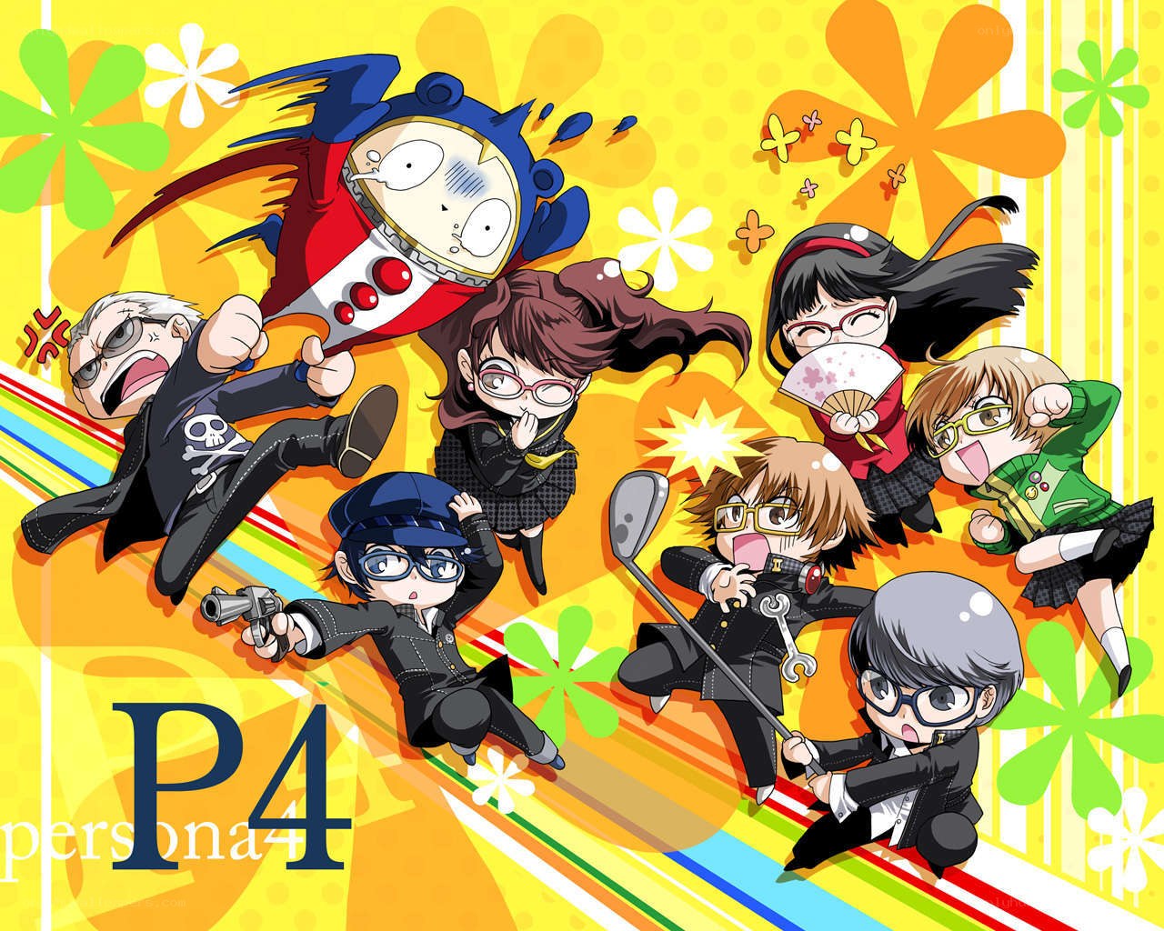 Persona 4 characters in chibi style