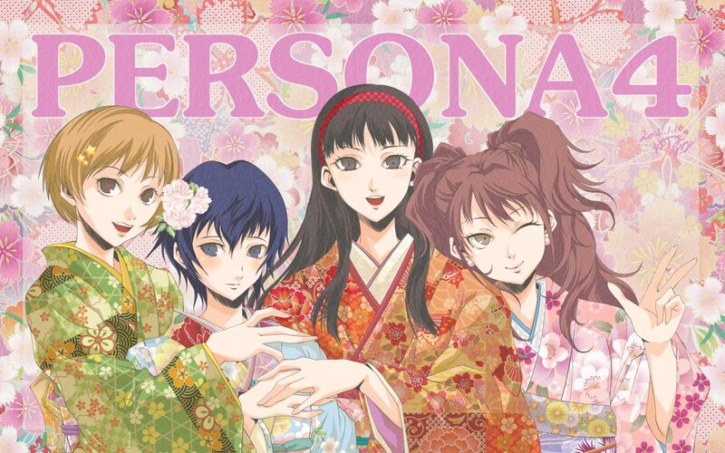 Persona 4 characters in kimonos