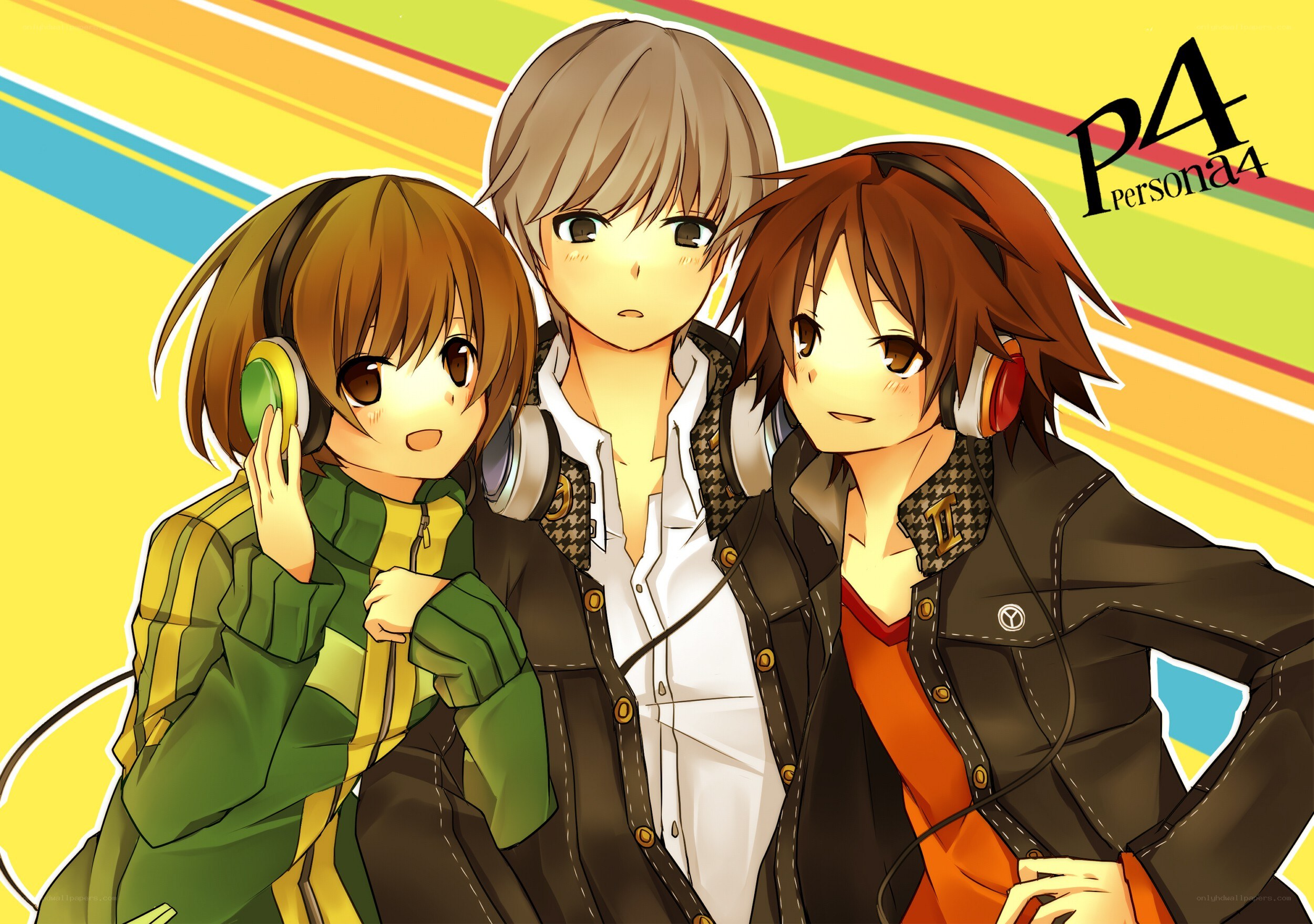 Persona 4 characters with headphones
