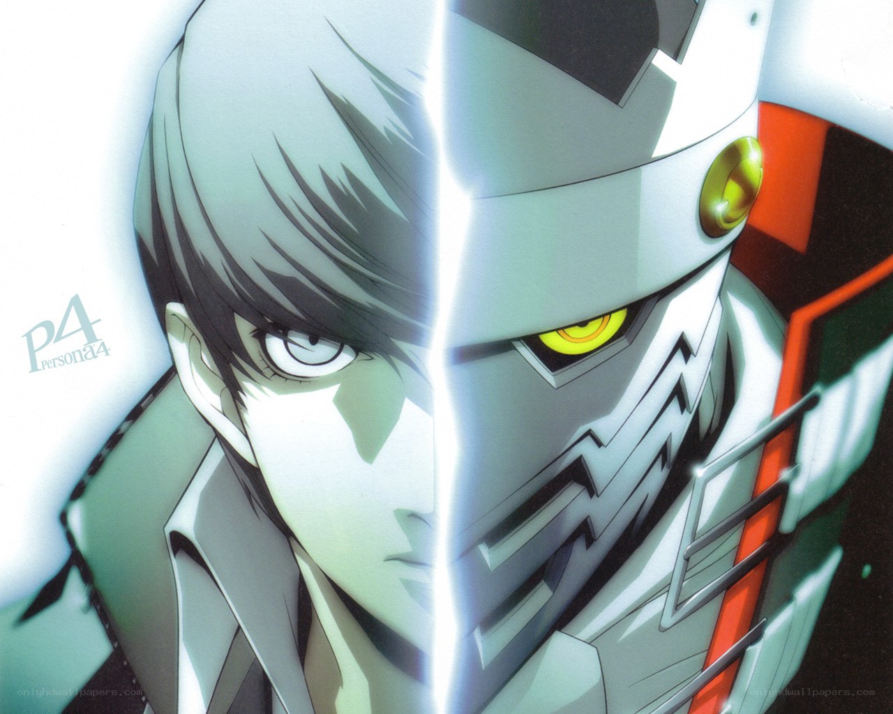 Persona 4 protagonist split image