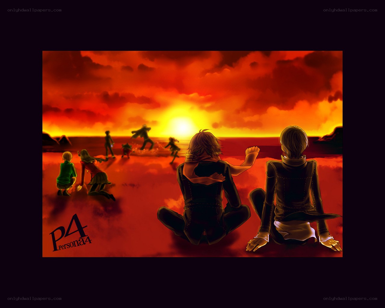 Persona 4 sunset scene