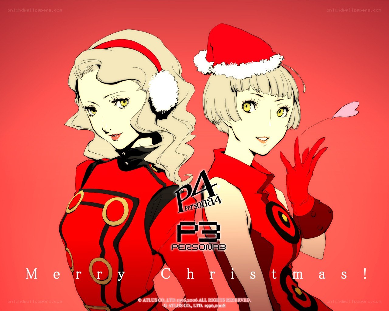 Persona characters in Christmas attire