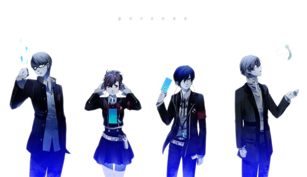 Persona characters in school uniforms