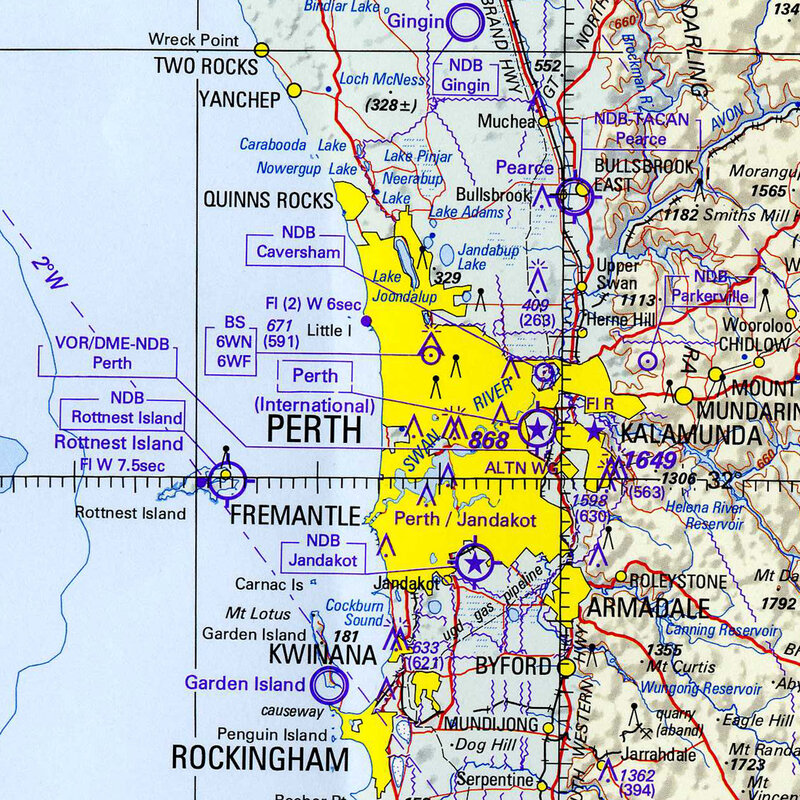 Perth aviation map