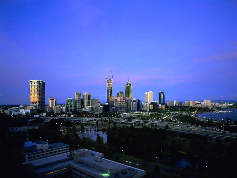 Perth city skyline at dusk