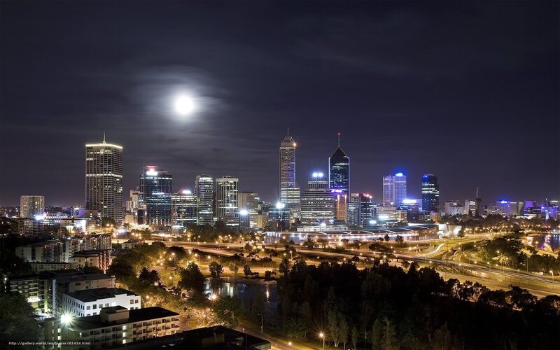 Perth City Skyline — Black, Serene, Night