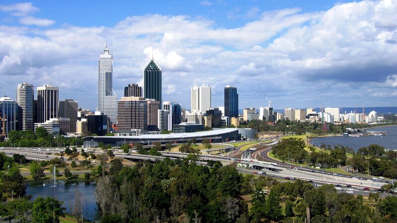 Perth city skyline view