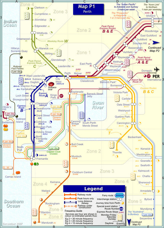 Perth public transport map