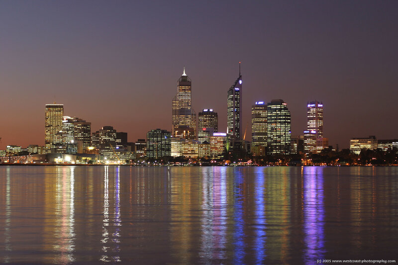 Perth skyline at dusk