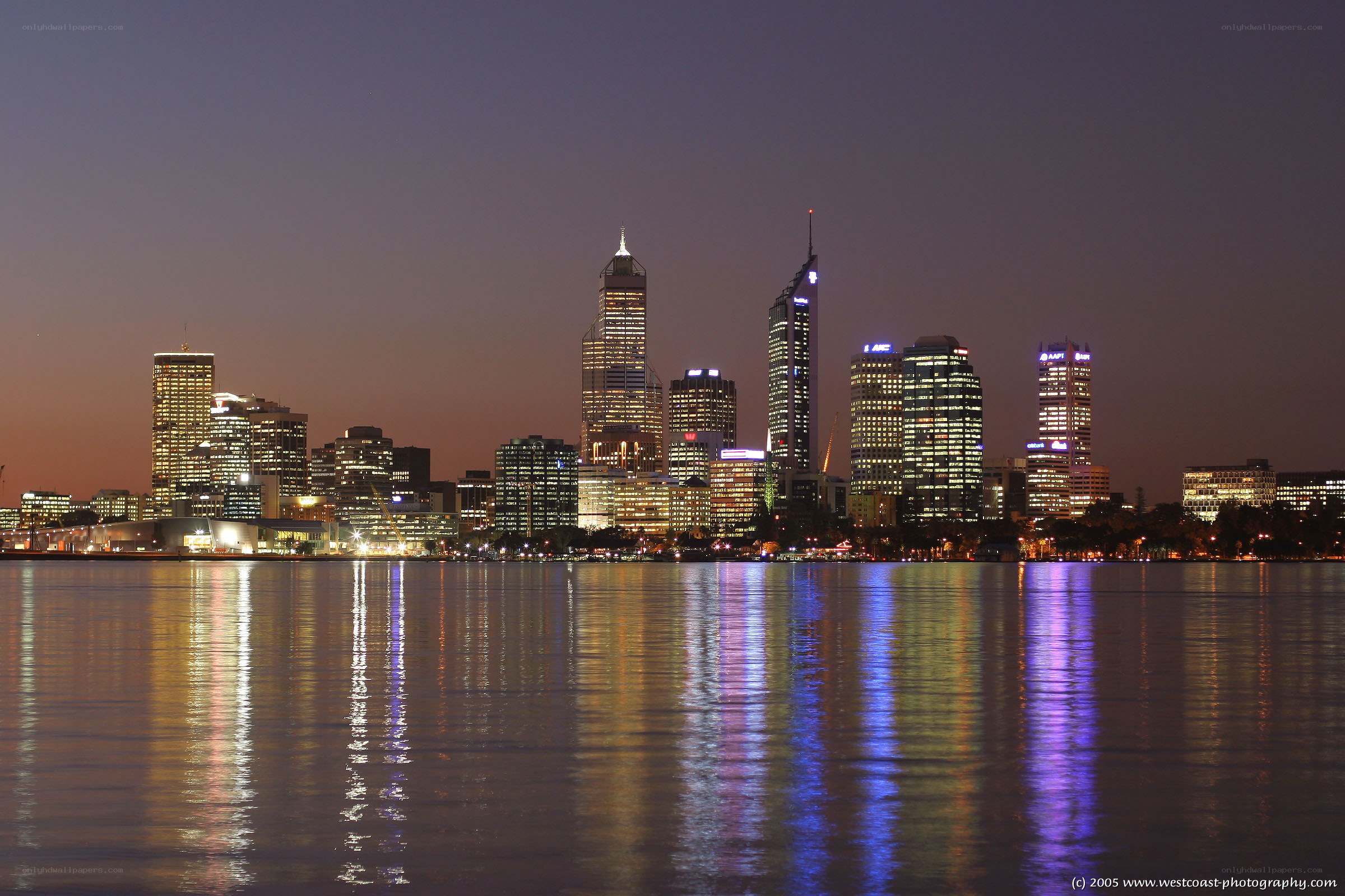 Perth skyline at dusk