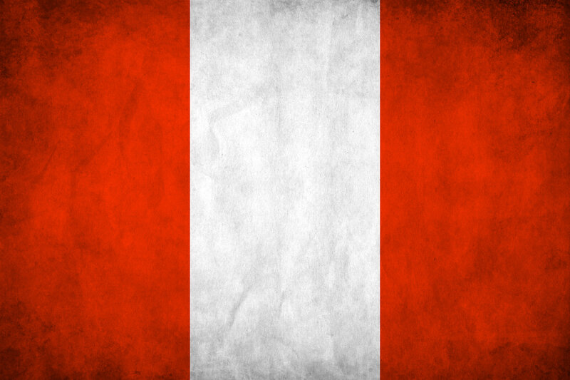 Peru flag with grunge texture