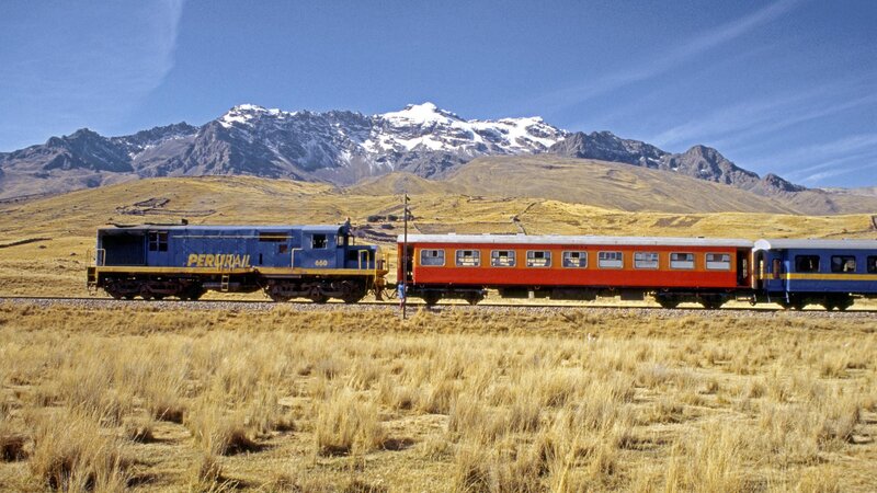 Perurail train in Andes