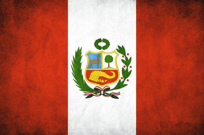 Peruvian flag with coat of arms