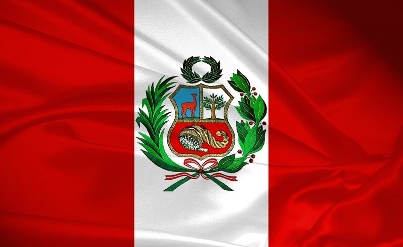 Peruvian flag with coat of arms