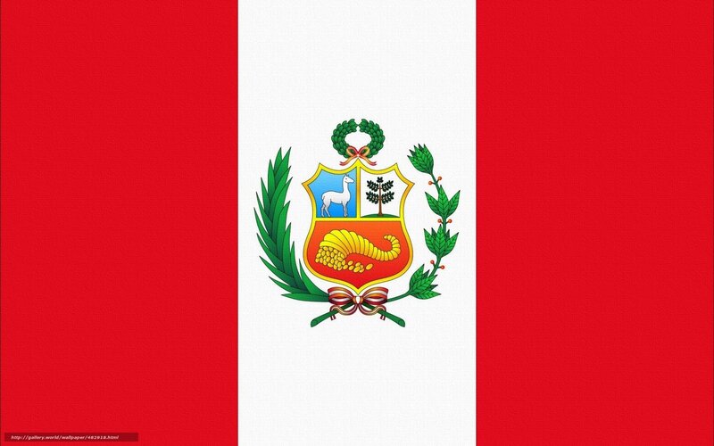 Peruvian flag with coat of arms