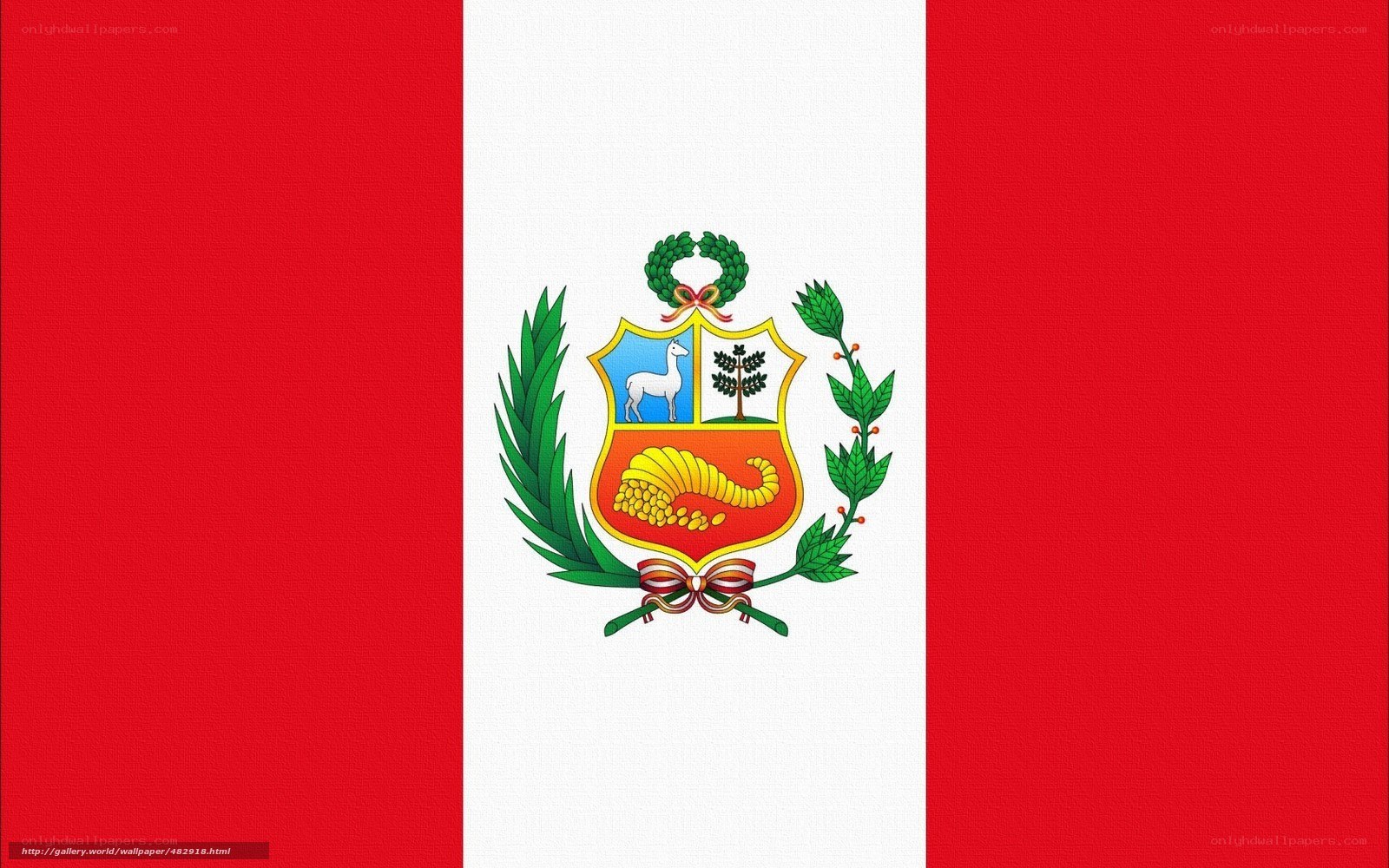 Peruvian flag with coat of arms
