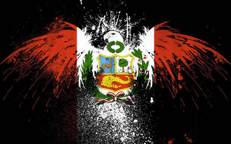 Peruvian Flag with Eagle