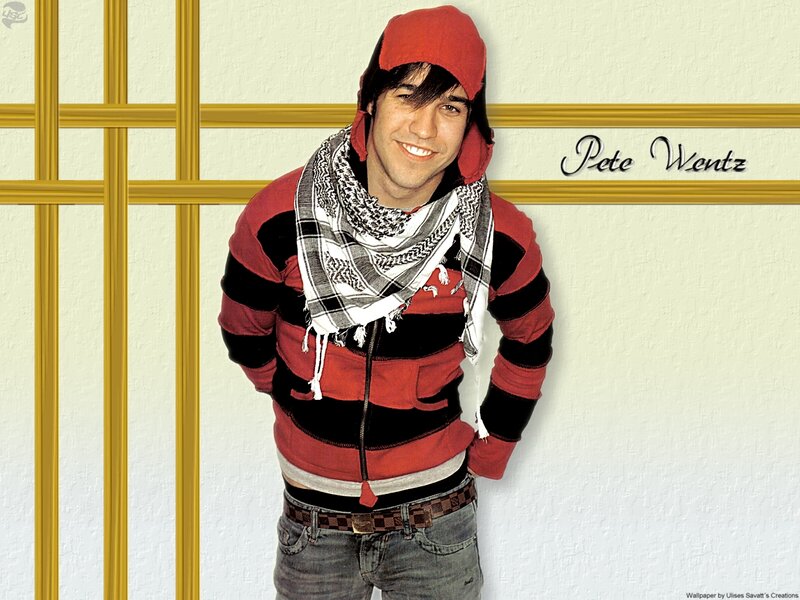 Pete Wentz in red and black