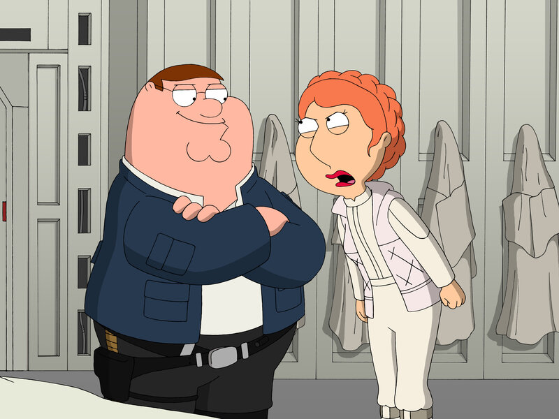 Peter and Lois in Star Wars costumes