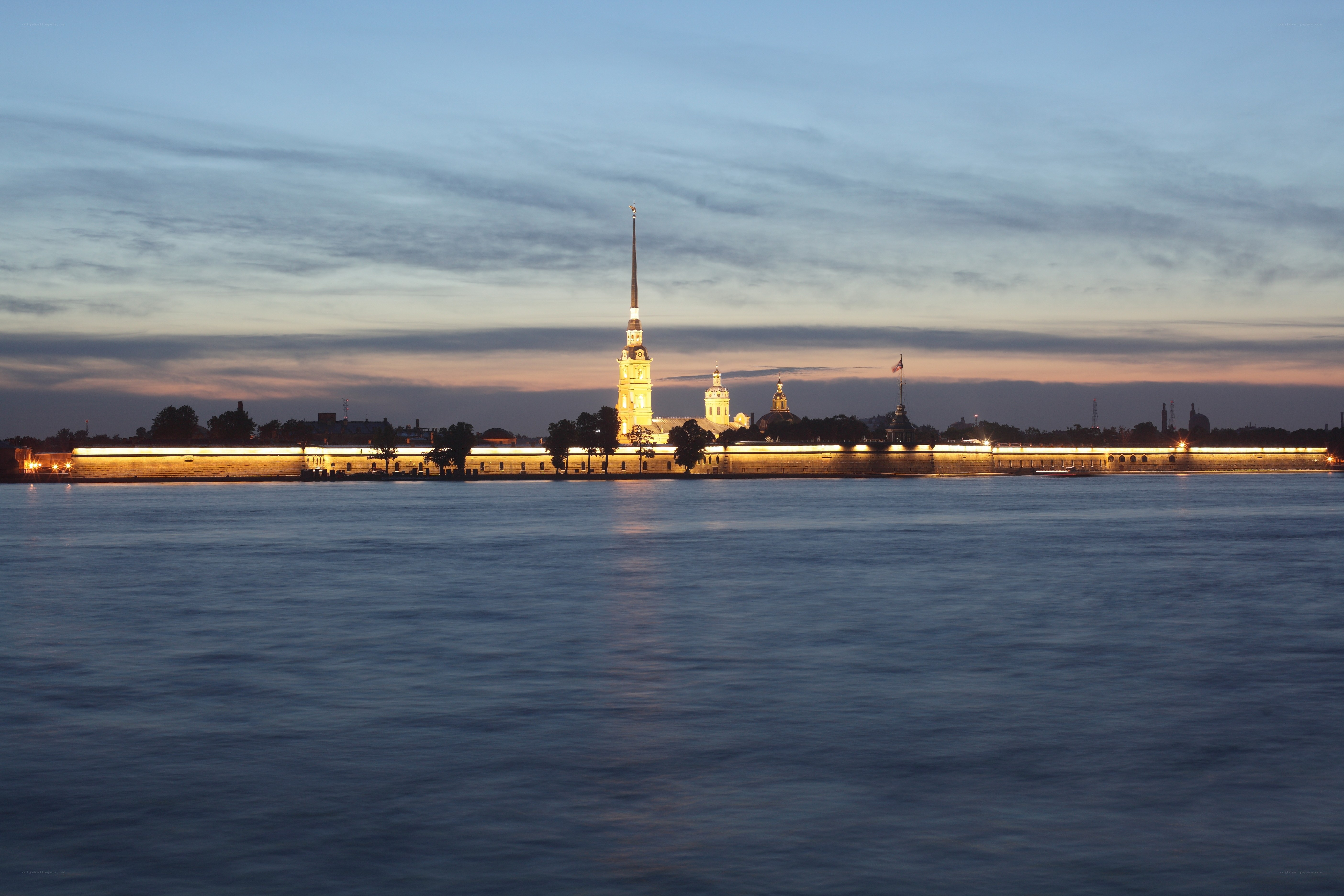 Peter and Paul Fortress at dusk