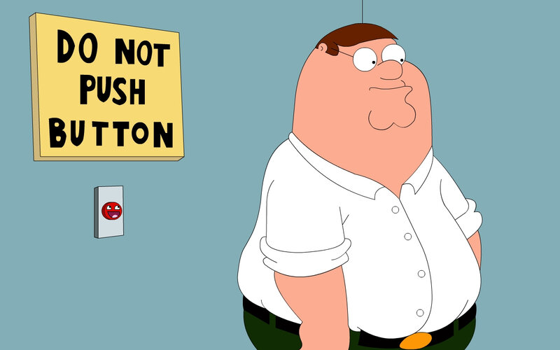 Peter Griffin and a button