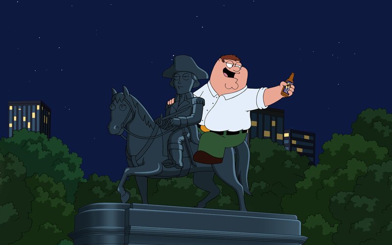 Peter Griffin on Statue — Blue