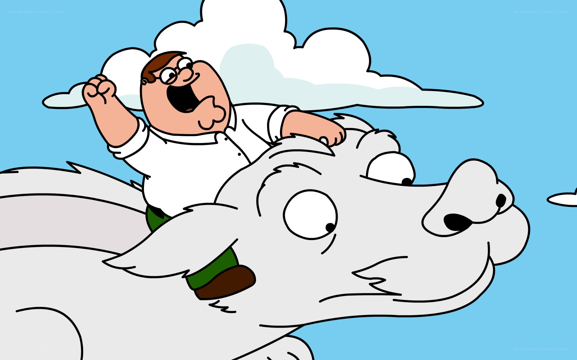Peter Griffin rides a dragon