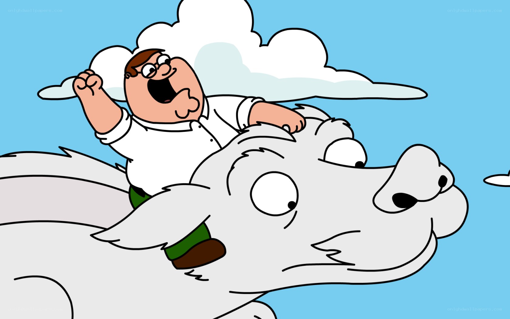 Peter Griffin riding a dragon