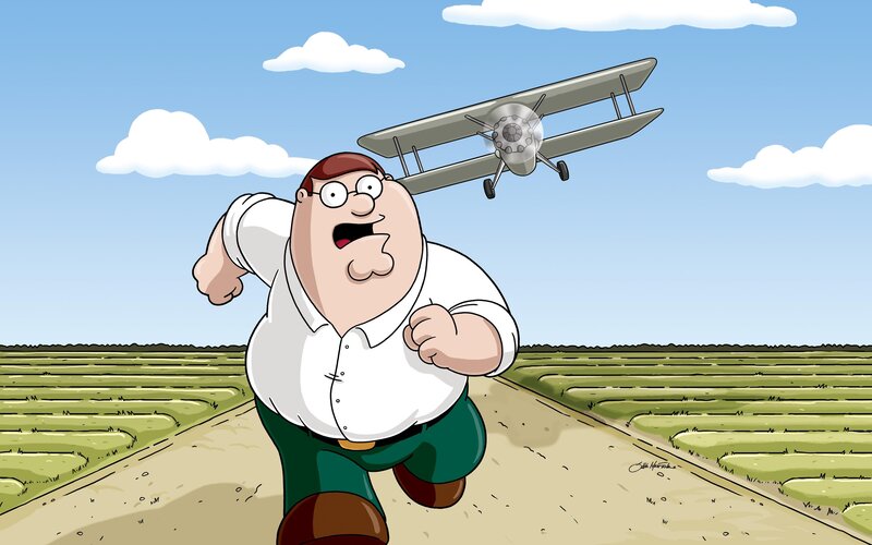 Peter Griffin Running — Blue