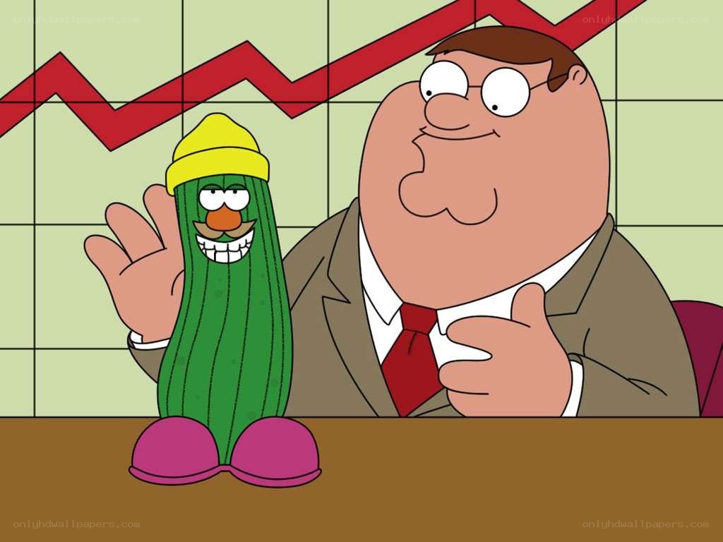 Peter Griffin with a pickle character
