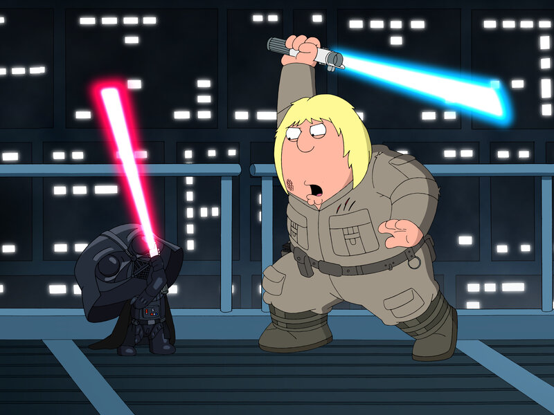 Peter Griffin with Lightsaber