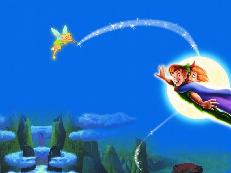 Peter Pan and Wendy Flying
