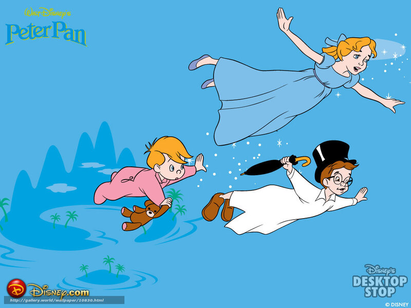 Peter Pan flying with friends