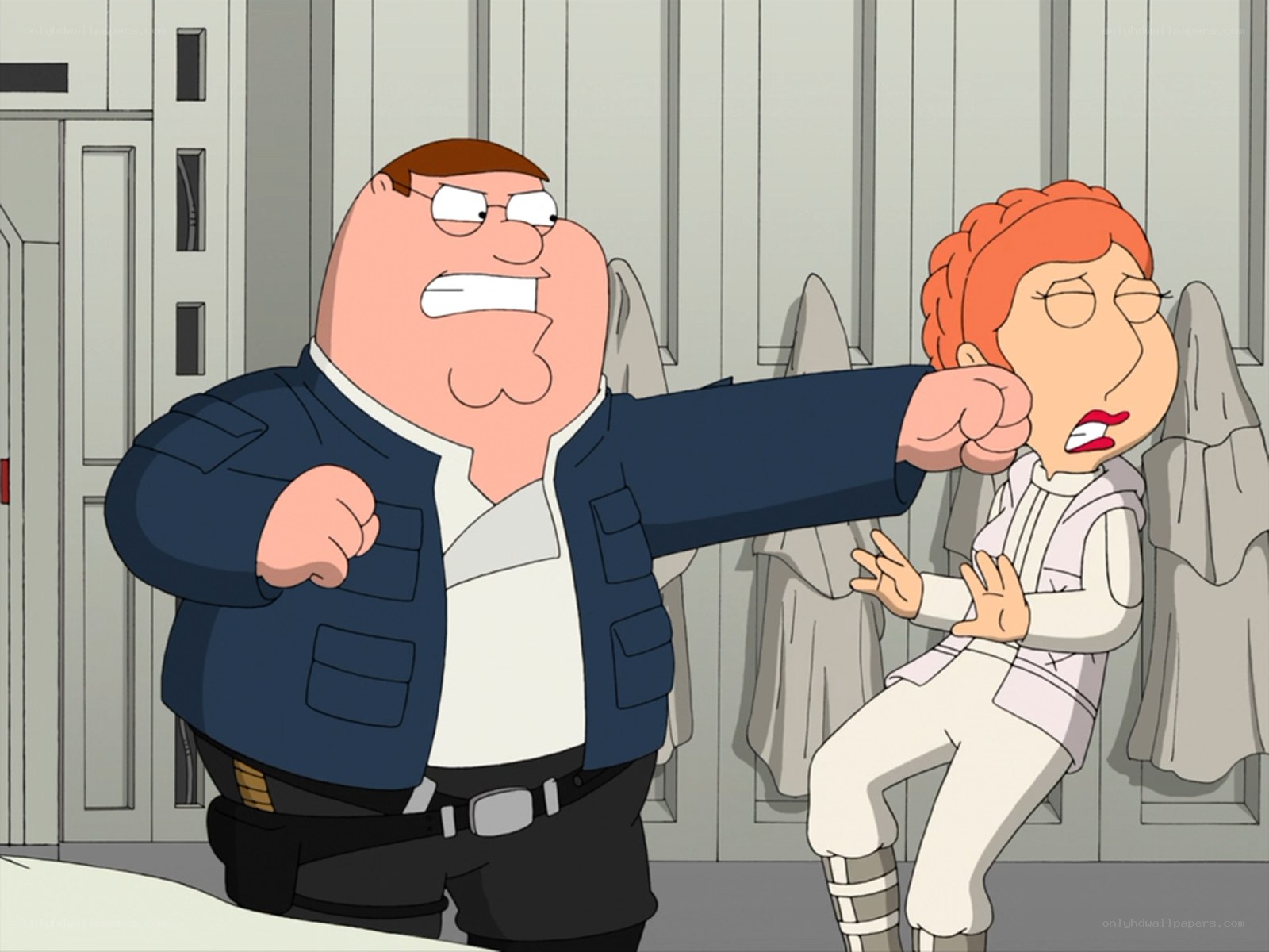 Peter punches Lois